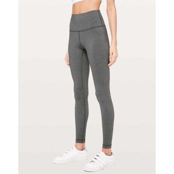 Lululemon Wunder Under High-Rise Luxtreme 28" Heathered Black Gray Tights - Picture 1 of 7